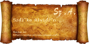 Szőke Alvián névjegykártya